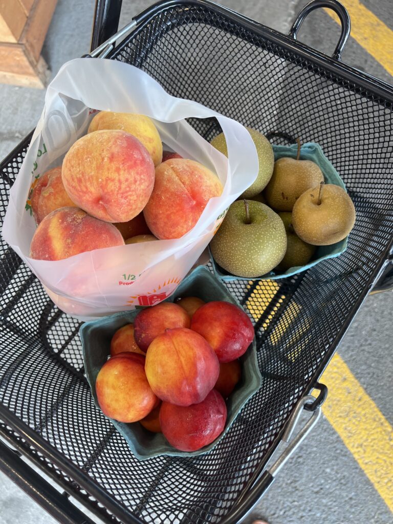 August fruits: Peaches, nectarines, pears